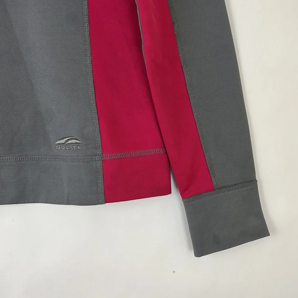 GoLite pullover Sweatshirt jacket with 1/2 zip in gray and maroon XS - Picture 4 of 9